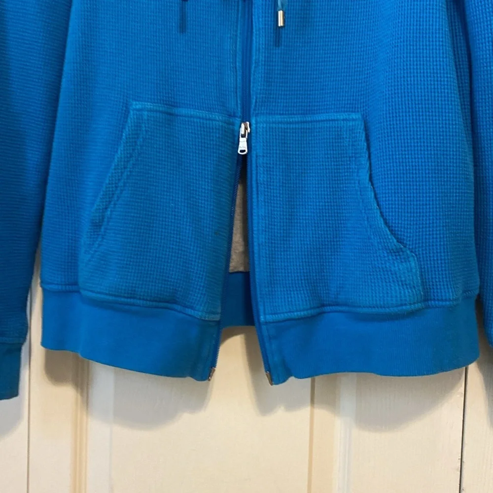 MICHAEL KORS waffle knit lined hoodie. Zipper. 100% cotton. Good condition. Sz L